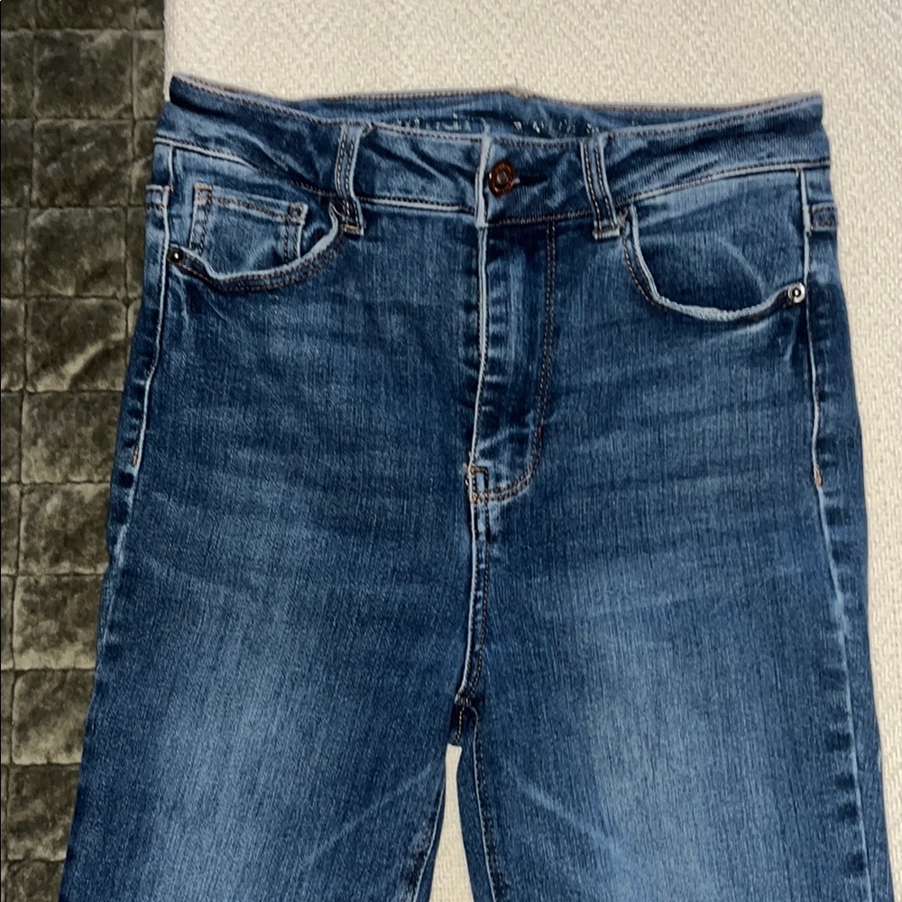 Hippie Laundry Blue Straight Leg Jeans with Lived-In Look